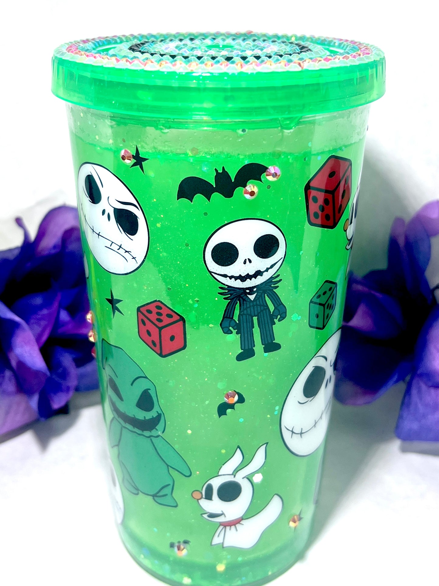 Halloween snow globe glitter tumbler