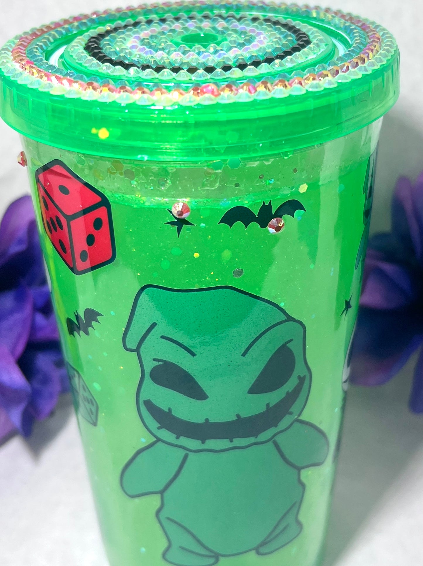 Halloween snow globe glitter tumbler